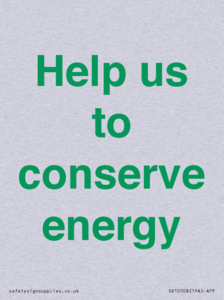 Help us to conserve energy 